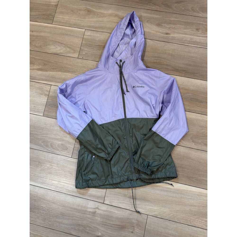 Purple/Gray Columbia Zip Up Rain Jacket